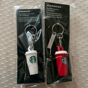 Starbucks Keychain Cup Stoppers - White and Red